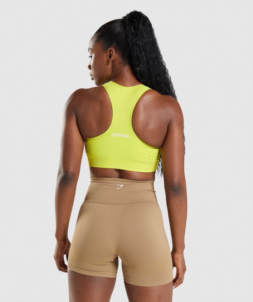 Staniki Sportowe Gymshark Energy Seamless Damskie Żółte | PL 480FLI